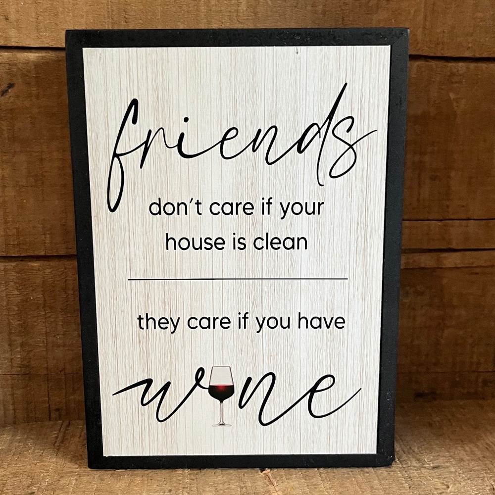 Double Sided Sign Coffee Wine am pm Table Wall Art